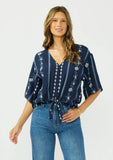 Lovestitch Frankie Front Tie Wide Sleeve Top