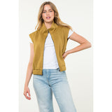 Jocelyn Striped Texture Zip Up THML Vest