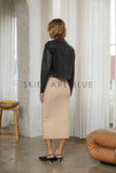 Lucia Distressed Moto Cropped Skies are Blue Jacket
