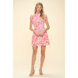 Lyra Floral Print Buttondown Mini PINCH Dress