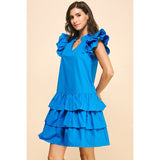 Jianna Blue Ruffle Tiered Mini PINCH Dress