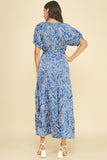 PINCH Harper Damask Print Tiered Maxi Dress