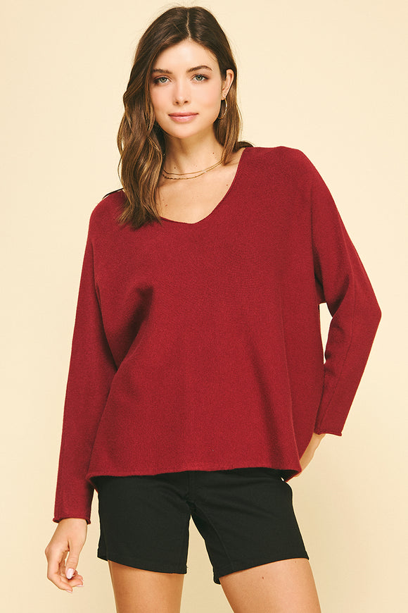 Lori Soft V Neck Knit PINCH Sweater