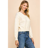 Ronan V Neck Flower Embroidered PINCH Sweater