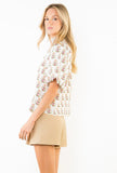 THML Nadine Puff Sleeve Flower Print Top