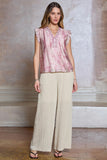 Julissa Ruffle Sleeve V Neck Relaxed Fit Current Air Blouse