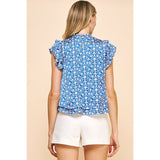 Carissa Print Short Sleeve PINCH Blouse