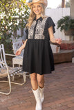 Naomi Cotton Lace Ruffle Sleeve Shirt VOY Dress