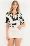 Mirta Short Sleeve Print THML Top