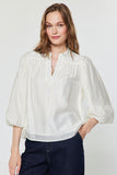 Sherrie Stand Collard 3Q Sleeve Current Air Blouse