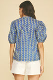 PINCH Noah Paisley Print V Neck Blouse