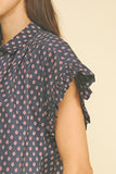 PINCH Martha Geometric Diamond Print Shirt Blouse