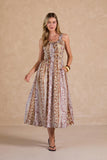 Sally Printed Sweetheart Neck Ruffled Midi Current Air Dress