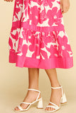PINCH Sorya Bold Floral Printed Tiered Midi Dress