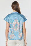 Magaly Split V Neck Button Down Current Air Blouse