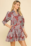 PINCH Lorie Print Tiered Mini Dress