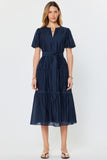 Keira Half Puff Sleeve Midi Current Air Dress