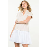 Beatrix Suede Short Sleeve THML Dress