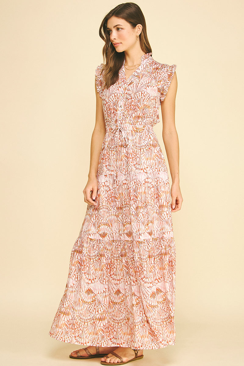 PINCH Devyn Seashell Print Maxi Dress – Fig Tree Jewelry & Accessories