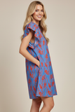 PINCH Josephine Leaf Print Mini Tunic Dress