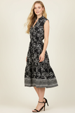 PINCH Jasmin Floral Print Tiered Midi Dress