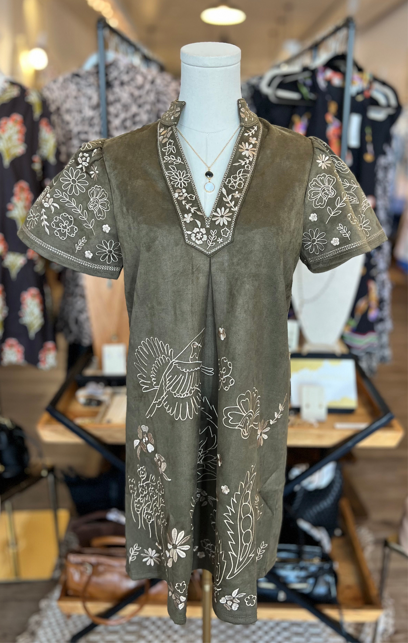 THML Vianney Short Sleeve Embroidered Detailed Dress- SALE Fig Tree Jewelry & Accessories THML Vianney Short Sleeve Embroidered Detailed Dress- SALE Fig Tree Jewelry & Accessories
