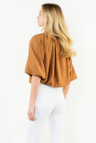 THML Raelynn Suede Cinched Top