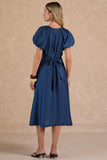 Tamil Puff Sleeves Midi Current Air Dress