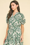 PINCH Katya Floral Print Button Down Blouse Top