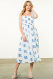 Abby Tie Strap Flower Print THML Dress