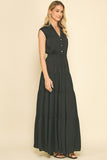 PINCH Taylor Button Down Tiered Maxi Dress