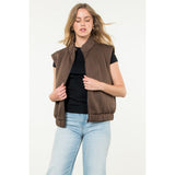 Twyla Striped Texture Zip Up THML Vest Jacket-SALE