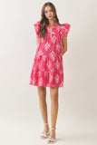 PINCH Aubrey Floral Tiered Babydoll Mini Dress