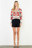 THML Aubree Long Sleeve Pattern Knitted Cardigan