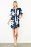 THML Leilani Short Sleeve Floral Embroidery Detail Dress