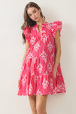PINCH Aubrey Floral Tiered Babydoll Mini Dress