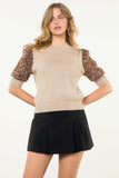 Katrina Sequin Sleeve Knit THML Top