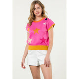 Peyton Short Sleeve Star Knit THML Top