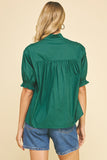 PINCH Gia Ballon Sleeve Blouse Top