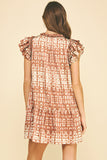 Irma Print Ruffled Sleeve Tiered Mini PINCH Dress