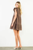 THML Taylor Textured Short Sleeve Embroidery Dress