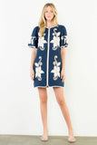 THML Leilani Short Sleeve Floral Embroidery Detail Dress