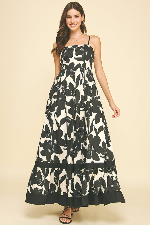 floral tiered maxi dress PINCH Stacie Floral Tiered Maxi Dress L