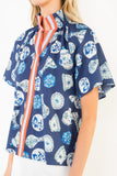 THML Joy High Collared Vase Print Top