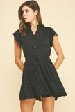 Priscilla Button Down Tiered Mini PINCH Dress
