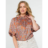 Julie Puff Sleeve Floral THML Top