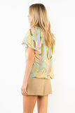 THML Camila Flowy Flower Top With Tie Front