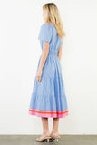 THMLClarissa Short Sleeve Striped Textured Maxi Dress