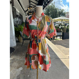 Amy Puff Sleeve Multi Color THML Dress