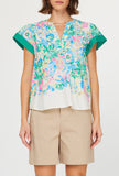 Ellie Floral Short Sleeve Current Air Top